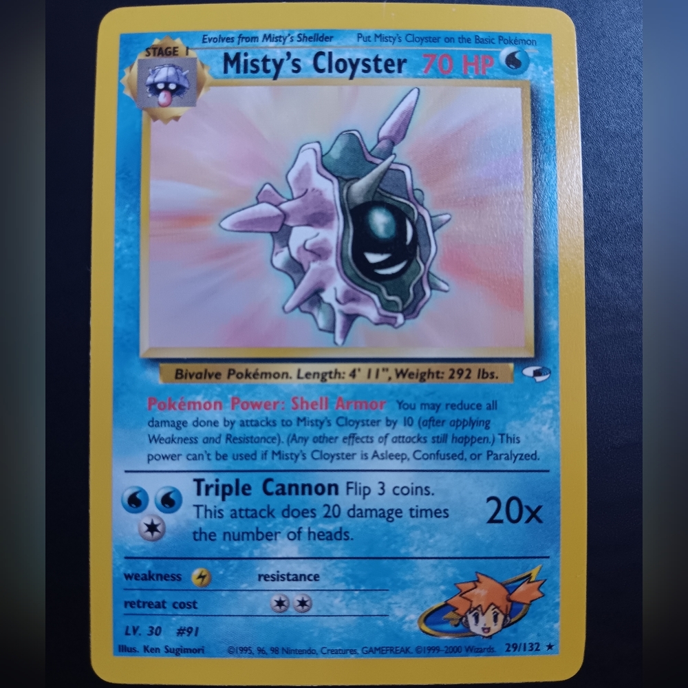 Mistys Cloyster Pokemon Card - Gym Heroes - 29/132 Rare Non-Holo